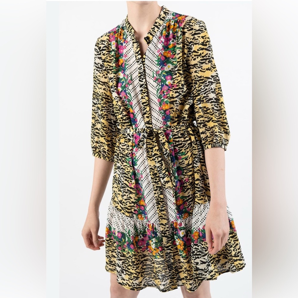 Saloni UK 14/US 10 Tyra dress in Tiger Rosette